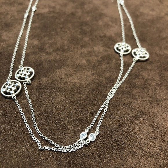 Sterling Silver and White Sapphire Necklace - Picture 8 of 9